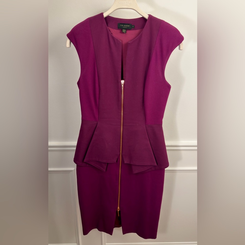 Ted Baker Fuchsia Peplum Dress